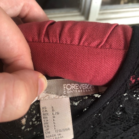 Forever 21 Black dress w/ lace cutouts & mock neck - Picture 2 of 3